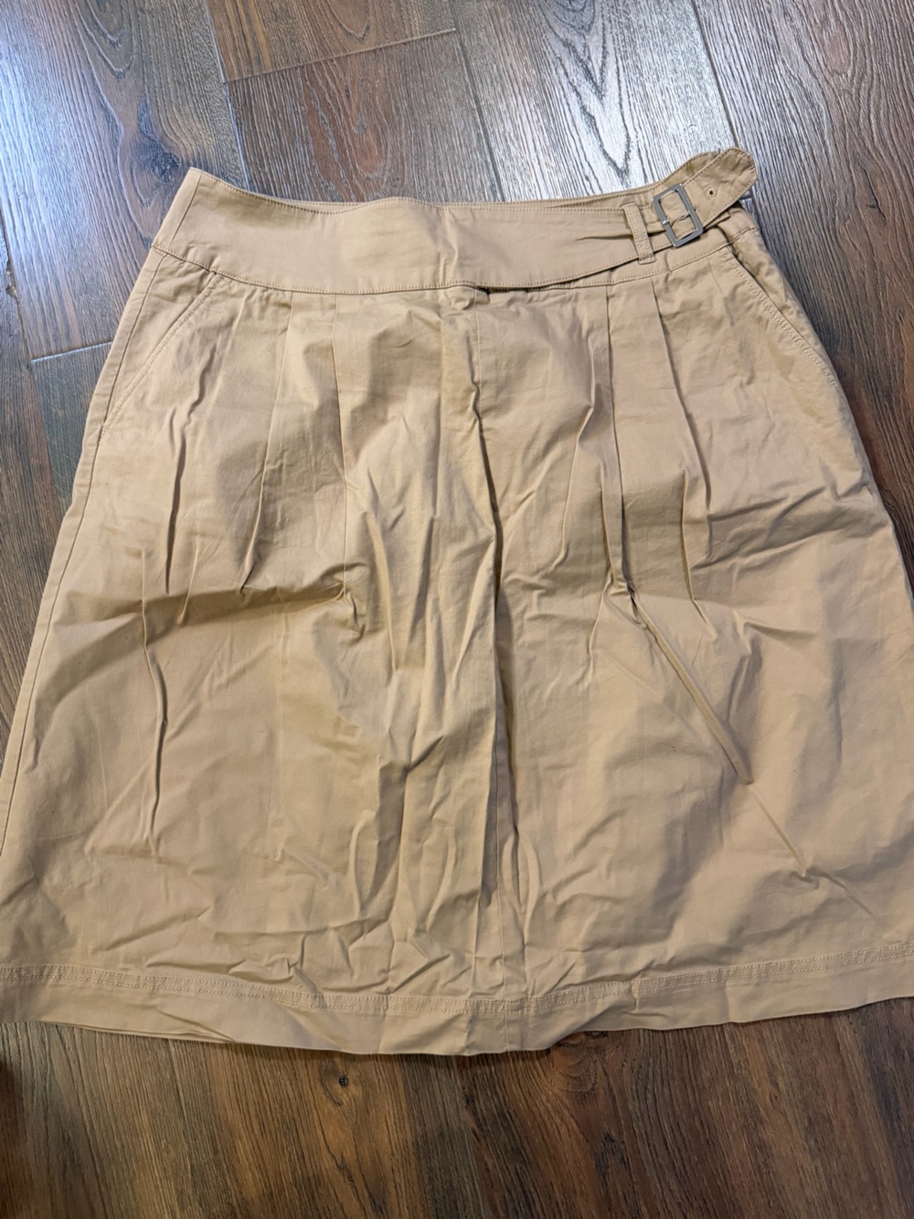 S.Oliver Classic Beige A-Line Skirt with Side Buckle